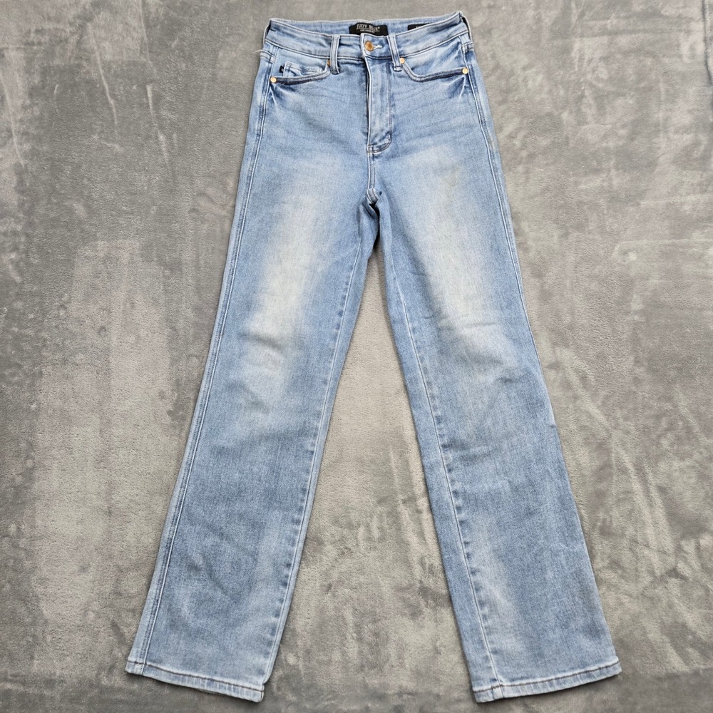 Judy Blue Los Angeles Straight Leg Light Wash Jeans Womens Size 5/27
